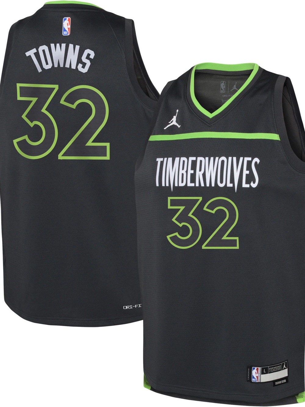 Karl-Anthony Towns Minnesota Timberwolves Jordan Brand Youth Swingman Jersey L